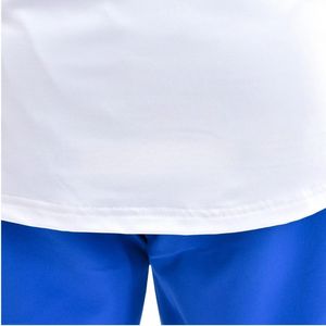 Men's White <b>Loose</b> Fit Sleeveless Sports <b>Tank</b> <b>Top</b> Round Neck Fitness Shirt Royal Blue Shorts Lightweight Training Wear OEM - Product Image 3
