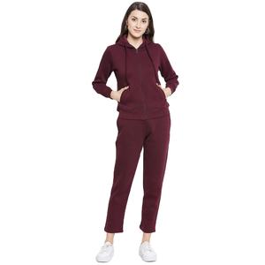 Latest Women's <b>Gym</b> SweatSuit Custom Made Breathable Jogging Sweatsuits with Hooded Collar for Winter - Product Image 1
