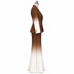 Elegant Design Turn-down Collar Suit Set Full Length <b>Pants</b> Tracksuit High Quality Women New One <b>Wool</b> Blend With Belt Autumn Wea - Product Image 2