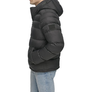 Veste d'hiver matelassée brillante de haute qualité, unisexe, avec logo personnalisé, coupe-vent, à capuche, épaisse, style streetwear, patchwork - Product Image 3