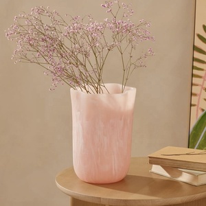Modern White Blue Swirl Resin <b>Vase</b> Handicraft Eco-Friendly Waterproof Wedding Home Decor Accent Dining Tabletop Display - Product Image 5