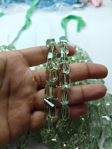 Perles de pierres précieuses en améthyste verte naturelle facettées, taille 7*10mm à 13*18mm, qualité supérieure, fabrication de bijoux, vente en gros - Product Image 1