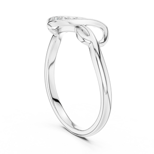 INFINITY LAB GROWN DIAMOND <b>RING</b> <b>SET</b> 18KT WHITE GOLD RHODIUM PLATED BRILLIANT CUT MINIMALIST <b>WOMEN</b> ENGAGEMENT WEDDING PARTY - Product Image 2