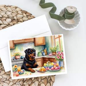 Whimsical Easter Rottweiler Decor Pack de 8 A7 Tamaño 5x7 Tarjetas de notas en blanco con sobres para fines de felicitación - Product Image 2
