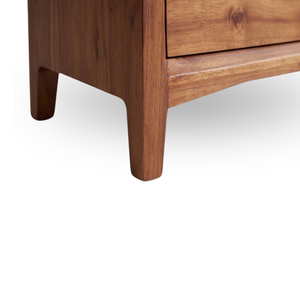 Commode moderne en bois massif faite à la main à 6 tiroirs, meuble de rangement autoportant finition naturelle, coiffeuse pour chambre et salon - Product Image 2