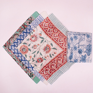 ผ้าพันคอผ้าฝ้ายเนื้อนุ่มพิมพ์ลายบล็อก ขนาด 21x21 นิ้ว ออกแบบพิมพ์ลายตามสั่ง ผ้าคลุมศีรษะ ขายส่งจากโรงงาน คุณภาพส่งออก - Product Image 3