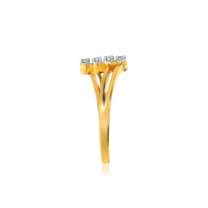 Bague de luxe en or 14 carats avec diamant de 0,25 ct, coupe ronde, géométrique moderne, bijoux fins pour femmes, cadeau de mariage - Product Image 4