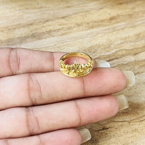Anillo de Corona de Alta Demanda, Anillo Bohemio de Latón para Mujer, Chapado en Oro de 18k, Banda de Tiara, Joyería Gótica de Princesa, Anillo de Corona Vintage al por Mayor - Product Image 2