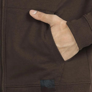 Sudadera con Capucha para Hombre de Algodón Jersey de Alta Calidad con Cremallera, Logotipo Personalizado, Impresión Serigrafiada, Oversize, Negra, Lisa, Lavada, Ecológica - Product Image 5