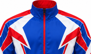 Ensemble de survêtement à capuche pour homme, bleu, rouge et blanc, avec blocs de couleur personnalisés, veste de sport et pantalon de jogging avec poches latérales, 100 % coton, vente en gros - Product Image 6