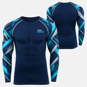 Rashguard MMA BJJ Sin Gi para Hombre, con Logo Personalizado, Manga Larga, Compresión, Secado Rápido, Elástico, para Entrenamiento de Lucha - Product Image 1