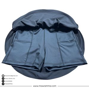 MAWRA Jupe 2 en 1 bleu marine pour femme, taille élastique, respirante, en spandex, jupe intérieure de compression pour femme - Product Image 2