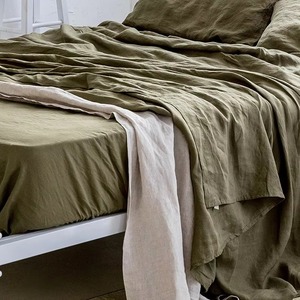 Ensemble de literie en lin français pur à 100 % pour hôtel, draps, housse de couette, taie d'oreiller, ensemble de literie 4 pièces - Product Image 2