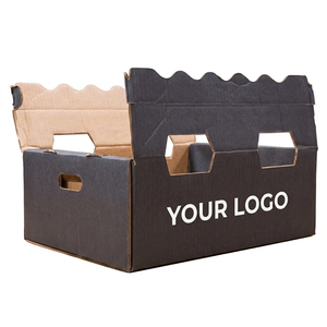 Corrugated Portable <b>Paper</b> Box Embossing Recyclable Heavy-Duty Fresh Produce Grocery Packaging Durable Carrier Shipping Cartons - Product Image 5