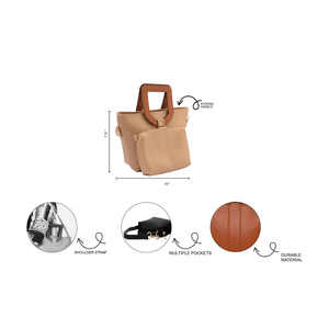 Bolso de Hombro para Mujer VOYAGE BEIGE, 500g, Artículo Sobrante de Cumplimiento Manual - Product Image 5