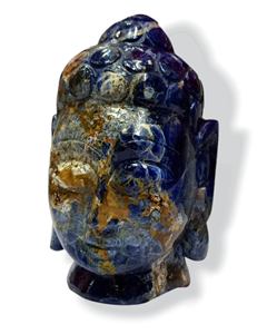 Cabeza de Buda de Sodalita Natural, Estatua de Cristal Hecha a Mano, Figura de Dios, Ídolo, Regalo Art Deco, Piedra, Radha Arts - Product Image 4