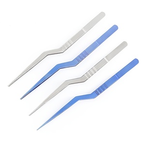 Premium Quality Ear Wax <b>Removal</b> Tweezers Set Blue Coated Gun Shaped Forceps Curved Ear Cleaning Professional <b>Tool</b> - Product Image 1