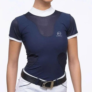 Camisetas de equitación deportivas para exteriores con control avanzado de la humedad y ajuste elástico para entrenamiento de equitación profesional - Product Image 4
