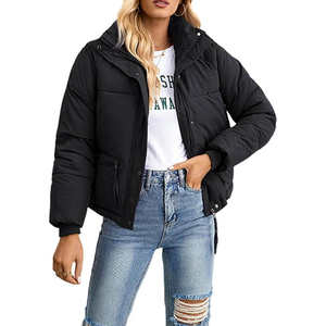 Veste décontractée courte et ajustée à double boutonnage, unie, en polyester de haute qualité pour femme, style tendance, printemps-automne - Product Image 3