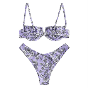 Traje de Baño Elegante para Mujer, Bikini de 2 Piezas con Cuello Halter y Lentejuelas, Tejido Premium de Spandex/Nylon, Colores Personalizados, Gran Venta - Product Image 3