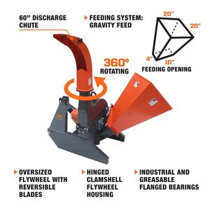 Cippatrice Compatta TMG WC42, Capacità di Cippatura 4 Pollici, per Trattori 30-50 CV, Attacco a 3 Punti Categoria 1, Nuovo Motore per Uso Agricolo - Product Image 5