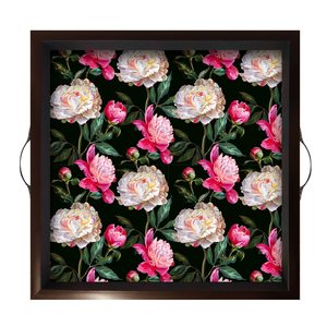 Pink Floral Style <b>Square</b> Serving Trays High Standard Material Available with for Dinning <b>Table</b> Home Multipurpose for Sell - Product Image 1