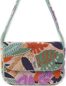 Bolso de Hombro con Patrón Floral y Frutal, Bordado con Cuentas, Hecho a Mano, Estilo Boho, para Fiestas Nocturnas, Bolso Bandolera Tradicional - Product Image 3
