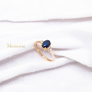 Exquisite Natural Blue Sapphire Gemstone Diamond Prong Birthday <b>Ring</b> Precious <b>Dainty</b> Handmade 14k Yellow Gold for Certified - Product Image 1