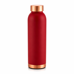 Bouteille d'eau tendance en cuivre finition rouge mat, réutilisable et isotherme, idéale pour la maison, le bureau, les voyages et les cadeaux - Product Image 1