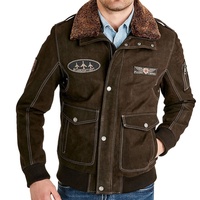 Nouvelle veste bombardier en peau de mouton marron pour hommes entièrement personnalisée avec 100% fermetures avant en peau de mouton d'origine fermeture à glissière d'hiver imperméable