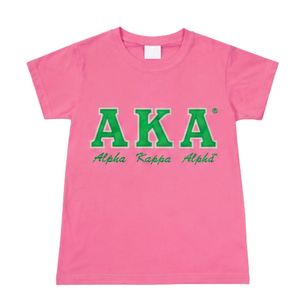 Camiseta Rosa con Estampado Gráfico AKA para Mujer, Manga Corta, Informal, de Algodón, Moda Urbana, Prenda Superior Femenina con Diseño de Letras - Product Image 1