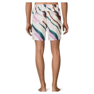 Shorts pour hommes à imprimé tie-dye, taille mi-haute, taille élastique, style décontracté, motif rayé, maillot de bain - Product Image 1