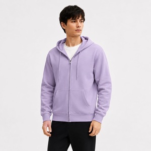 Wholesale Custom Men's Heavyweight Knitted 100% Cotton <b>Zip</b>-<b>Up</b> Hoodie-Streetwear Style - Product Image 1
