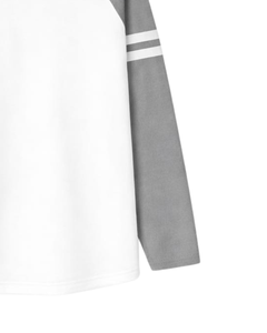 Custom Light Grey <b>White</b> Raglan Long Sleeve T Shirt Men 100% Cotton Crew Neck Casual Baseball <b>Tee</b> OEM Manufacturer Supplier - Product Image 6
