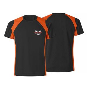 Camiseta de Manga Corta para Hombre, Color Negro y Naranja, Cuello Redondo, Corte Regular, Tejido de Punto, Estilo Casual, Talla Grande - Product Image 1
