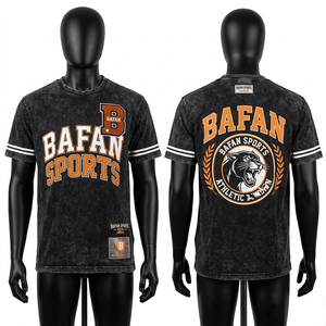 เสื้อยืดผู้ชาย 180 GSM ผ้าฝ้ายพรีเมียม ล้างสีแบบแอซิดวอช สีเทา สไตล์วินเทจ โลโก้สั่งทำ เสื้อยืดผ้าฝ้าย 100% สำหรับผู้ชาย ทรงหลวม พิมพ์ลาย - Product Image 4