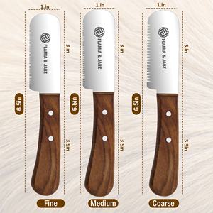 Peines ecológicos para pelar y cardar perros Madera de acero inoxidable-Hecho para Terriers Flamia y Jabz 2017 - Product Image 4