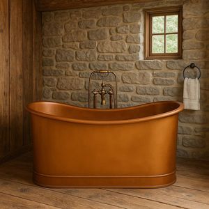 Bañera de Cobre Hecha a Mano de Prestigio, Detalles Artesanales, Hermosa Característica Metálica, Elemento de Diseño Interior de Lujo - Product Image 6