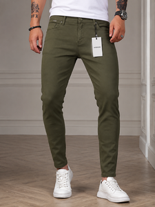 Webson <b>Men's</b> Slim Fit Stonewashed Blue Denim <b>Jeans</b> Mid Waist Elegant Style Winter Autumn Wear Wholesale Rate <b>Cheap</b> Price OEM - Product Image 3