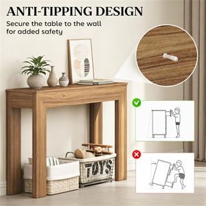 Consolle in noce con vano portaoggetti per ingresso o hall - Product Image 2