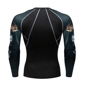 เสื้อแรชการ์ดระบายอากาศ ป้องกันรอยยับ แขนยาว ปี 2026 สำหรับผู้ชาย ออกกำลังกาย BJJ MMA แห้งเร็ว ผลิตจากโพลีเอสเตอร์/ไนลอน รับสกรีนโลโก้ สีตามสั่ง - Product Image 6