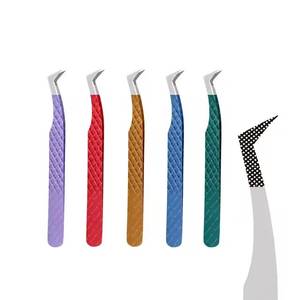 Morje Surgical Precision Stainless Steel Eyelash Tweezers 10mm Smooth Tip Multicolor Set for Eyelash Extension Tools - Product Image 5