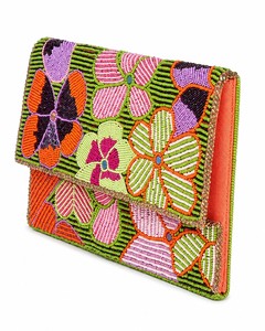 Beaded Floral Clutch Women's Bohemian Party Handbag With Flap Closure Multicolor Pattern Fashion Trend - Product Image 1