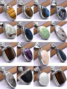 Nueva Llegada, Lote Mixto de Colgantes Plateados en Plata 925, Venta al por Mayor de Colgantes Finos Surtidos con Piedras Preciosas Naturales, Fabricantes de Colgantes al por Mayor - Product Image 2