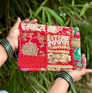 Banjara fait à la main brodé coton tissu pochette Style indien Patchwork pochette femmes mode sac à main mariage retour cadeaux - Product Image 4