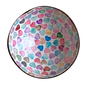 Cuenco de Coco con Diseño de Corazón en Madreperla, Hecho a Mano, Mosaico Natural, Cuenco Decorativo Ecológico para el Hogar - Product Image 1