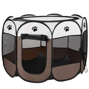 Tenda Portatile Pieghevole per Animali Domestici, Recinto per Esercizio, Resistente all'Acqua, per Uso Interno ed Esterno, con Cerniera Rimovibile su Parte Superiore e Inferiore per Cani e Gatti - Product Image 3