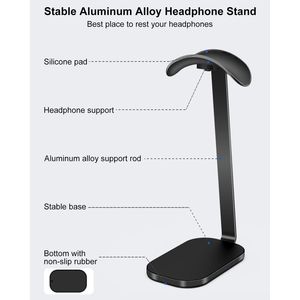 Supporto per Cuffie in Alluminio con Base Pesante, Accessorio da Scrivania per AirPods Max - Product Image 6