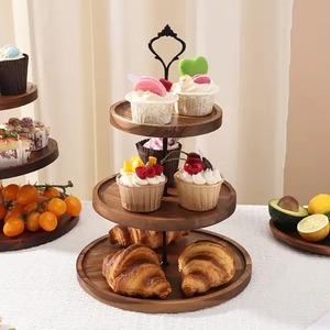 Modern Wooden Dessert <b>Stand</b> Sleek Design With Stable Base Ideal For Contemporary Table Styling And Stylish Dessert Serving - Product Image 2