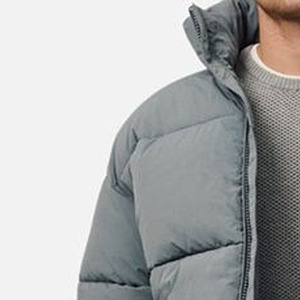 <b>Men's</b> Casual Grey Turn-down Collar <b>Waterproof</b> Hooded Puffer Jacket Zip up Standard <b>Winter</b> <b>Coat</b> with Front Logo - Product Image 6